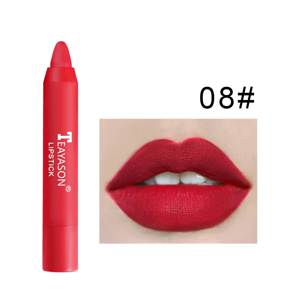 12 Colors Matte Crayon Lipsticks Pencil Waterproof Lasting Nude Lipstick Easy to Wear Red Batom Lipstick Maquiagem Lips Makeup